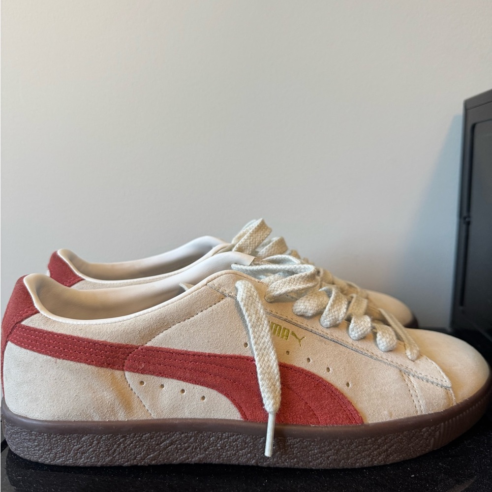 Puma White and Red Athletic Shoes